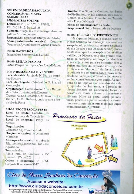 PROGRAMA DA FESTA DE NOSSA SENHORA DA CONCEIÇÃO - 2012