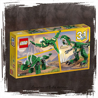 Coffret Légo creator 3 en 1 Dinosaure féroce, T-rex, tricératops, diplodocus. Construction en briques légos - Jeu pour enfant