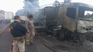 DUAS PESSOAS MORREM CARBONIZADAS EM ACIDENTE NA BR-369