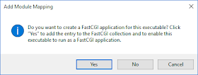 IIS actions add module mapping confirmation dialog