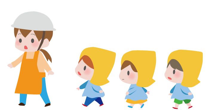 フリーイラスト素材 ピクトリウム 避難訓練する幼稚園児のイラスト フリーイラスト素材 ピクトリウム 避難訓練する幼稚園児のイラスト