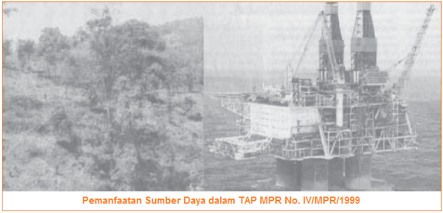 Pemanfaatan Sumber Daya dalam TAP MPR No. IV/MPR/1999