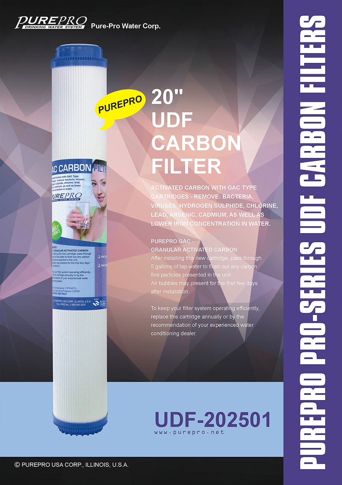 PurePro® USA 20" UDF Carbon Filter - PurePro UDF-202501