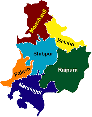 Narsingdi District Map vector (নরসিংদী জেলা মানচিত্র) png