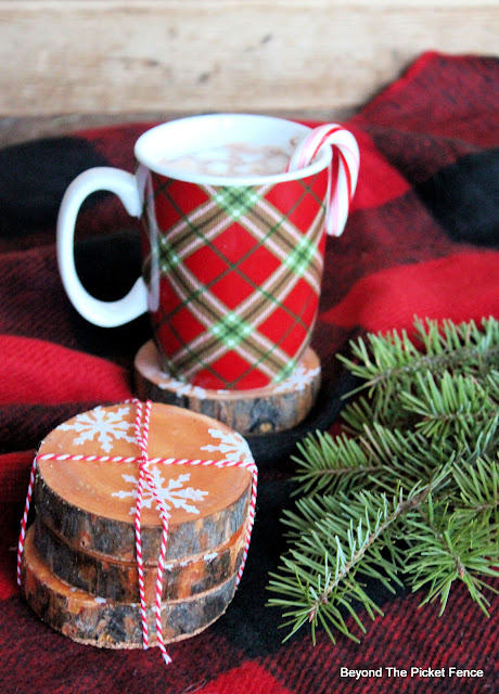 Stencil Cute Christmas Coasters