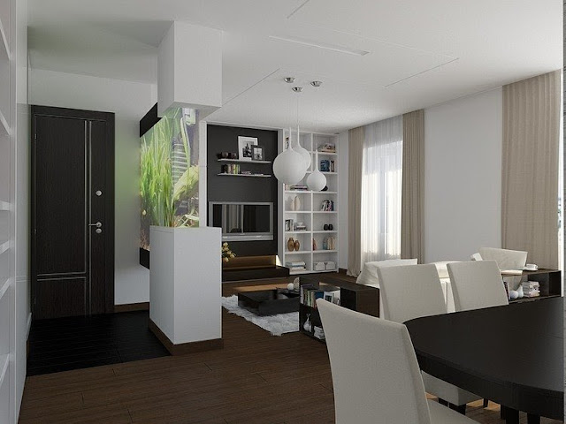 Clever design ideas apartment interior modern classic brown white theme-2