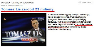 tvp, tomasz lis, dziennik, manipulacja, miliony