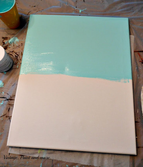 Vintage, Paint and more... DIY Dorm Art - first step of the painted canvas