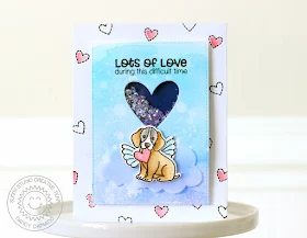 Sunny Studio Stamps: Pet Sympathy Angel Puppy Shaker Card by Nancy Damiano