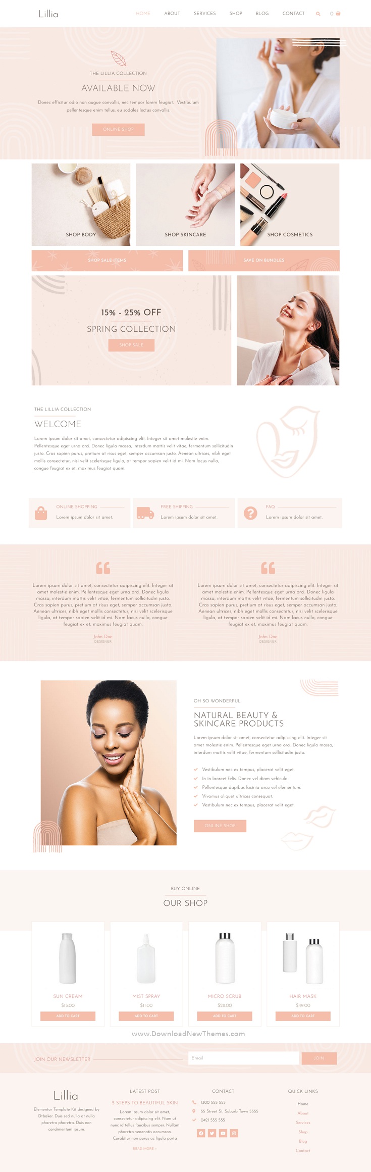 Beauty & Skincare Elementor Template Kit