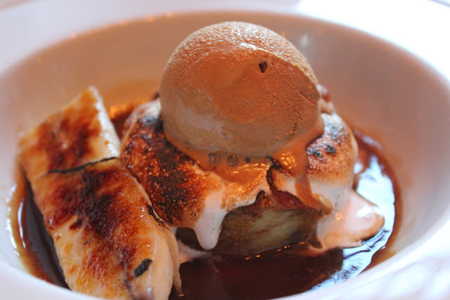 Bananas foster bread pudding at Nix's Mate, Boston, Mass.