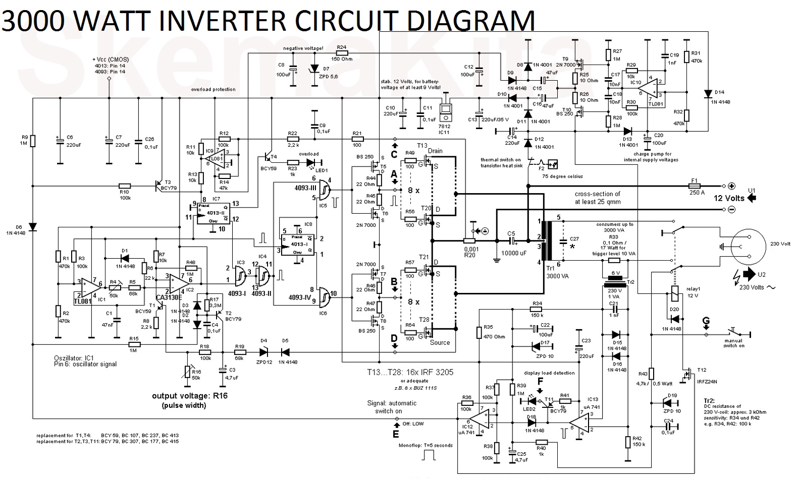 3000watt High Power Amplifier Diagram Com Circuit 