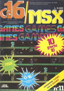 C16/MSX Games 11 - Marzo 1987 | PDF HQ | Mensile | Videogiochi | Commodore
Forse una delle poche riviste riviste in Italia a dedicarsi attivamente al supporto del Commodore 16 e del Plus 4; conteneva un mix fra giochi commerciali, oppurtunamente modificati, e programmi originali creati da autori italiani e stranieri.