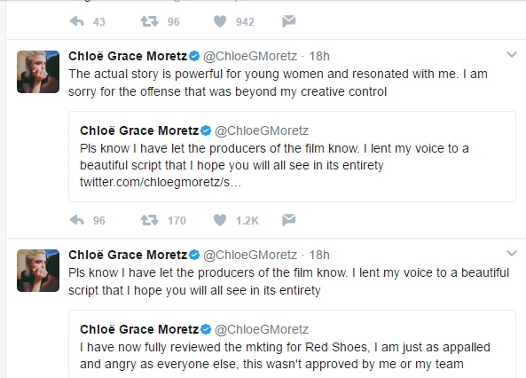 Chloe Grace's Twits Addressing the Fat-shaming Issue of Red Shoes and 7 Dwarfs Movie