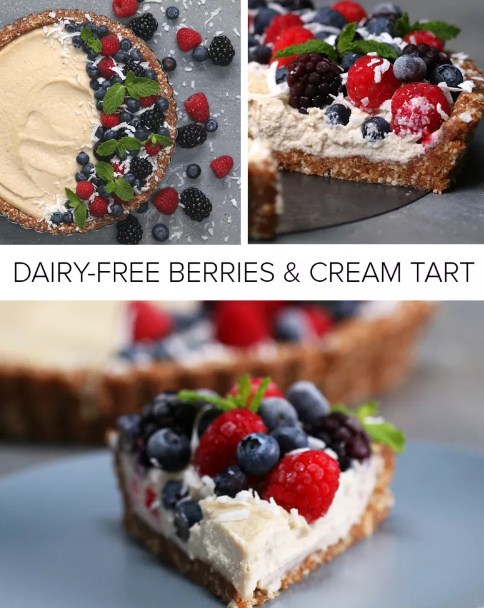 Dairy-Free Berries & Cream Tart