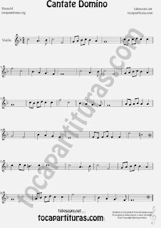  Cantate Domino Partitura de Violín Sheet Music for Violin Music Scores Music Scores