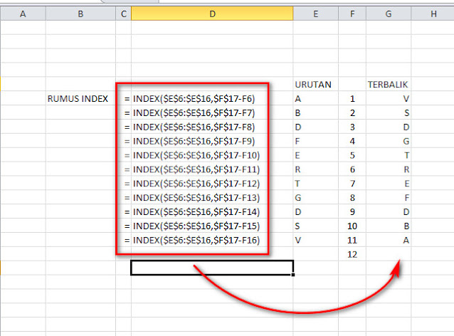 index match rumus hlookup