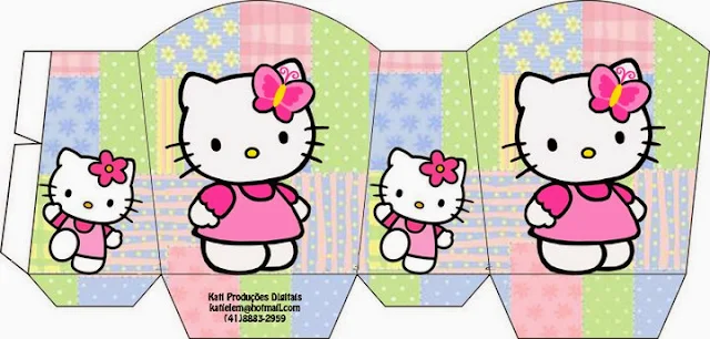 Cajas para Fiesta de Hello Kitty para Imprimir Gratis. 