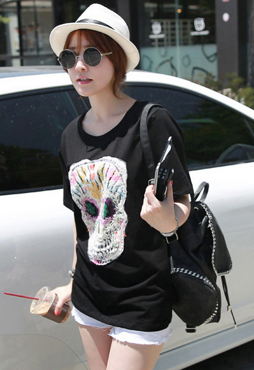 Embroidered Skull T-Shirt