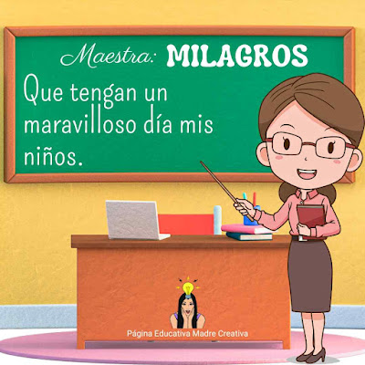 PIN de Maestra con nombre Milagros - Diseño 1