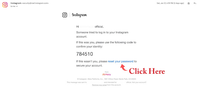 Someone tried to change password of my Instagram