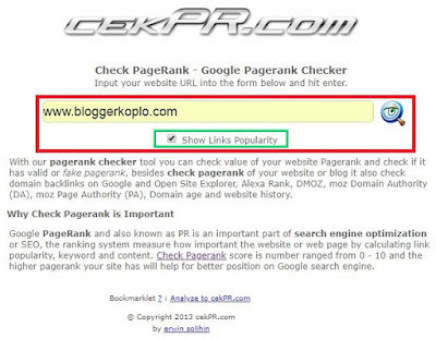  Pernahkah anda mengecek Google Pagerank blog anda √ 3 Cara Mengecek Google Pagerank (PR) Blog dengan Mudah