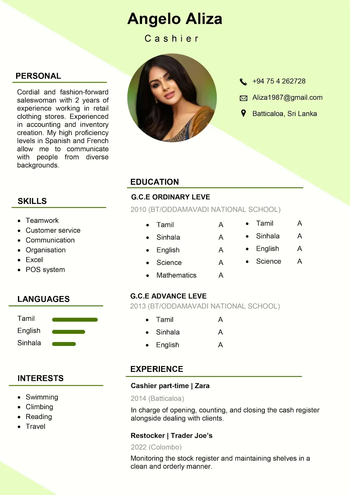 Lanka Career CV-03