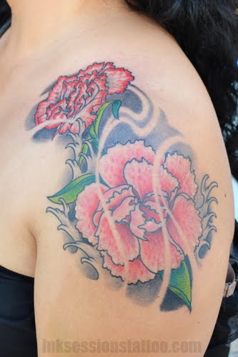 Carnation Flowers Tattoo Posted by Ink Sessions Tattoo Voted 1 In Los 