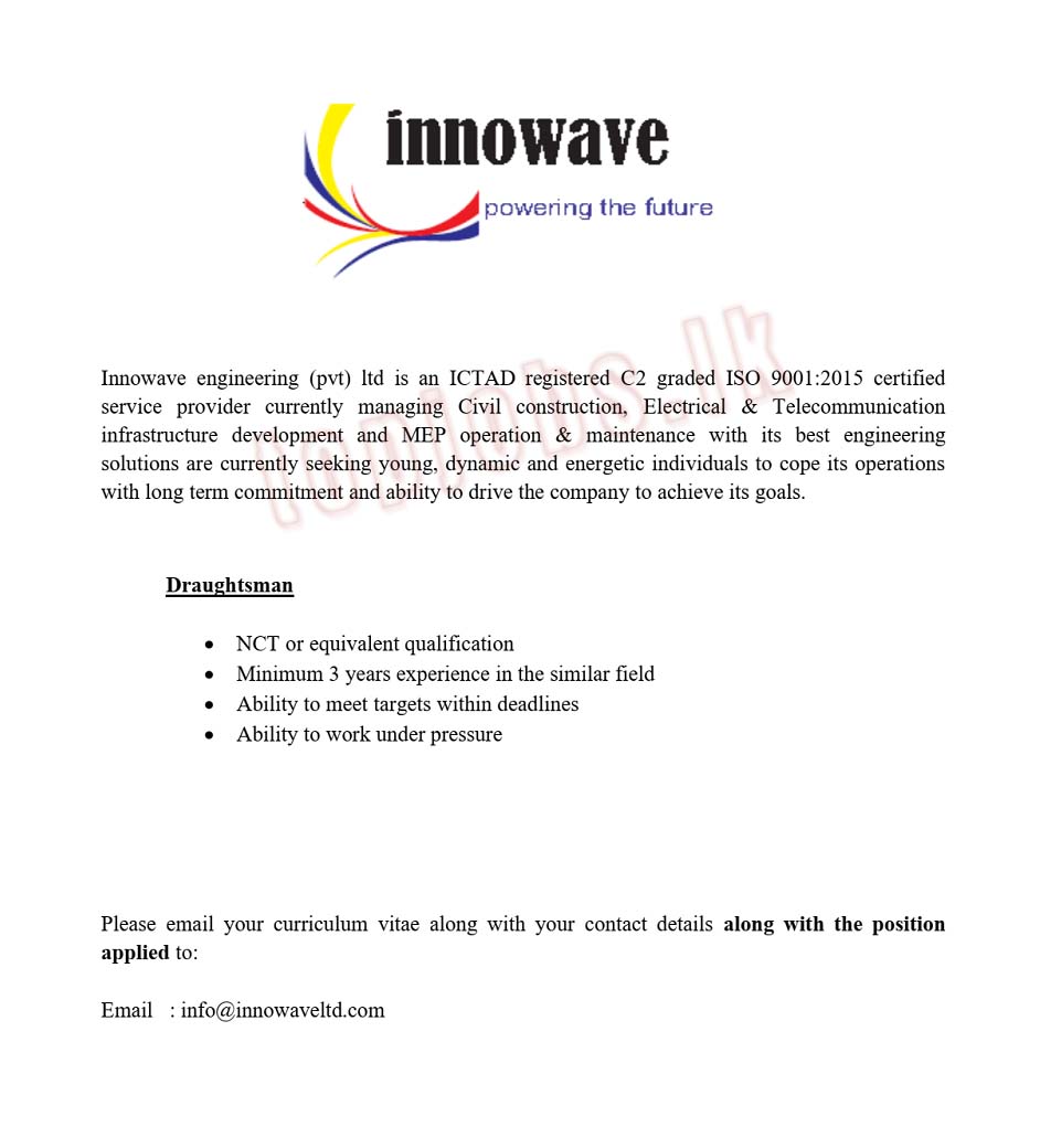 Innowave Engineering Draftsman Vacancy