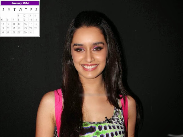 Shraddha Kapoor Calendar 2014