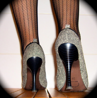 4 inch gray high heels