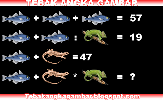 Tebak Angka Gambar Ikan Di Tambah Kadal DiKalikan Dengan Bunglon Sama Dengan Berapa