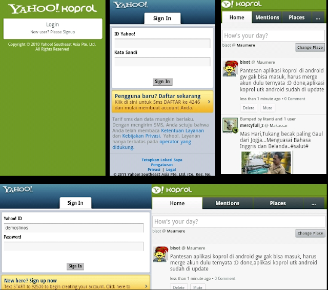 Aplikasi Yahoo Koprol untuk Android