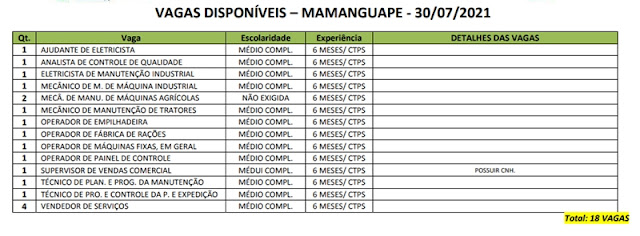 Sine Paraíba oferta mais de 500 oportunidades de emprego em seis cidades a partir de segunda-feira; Veja as vagas