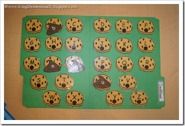 Cookies Alphabet File Folder Game 