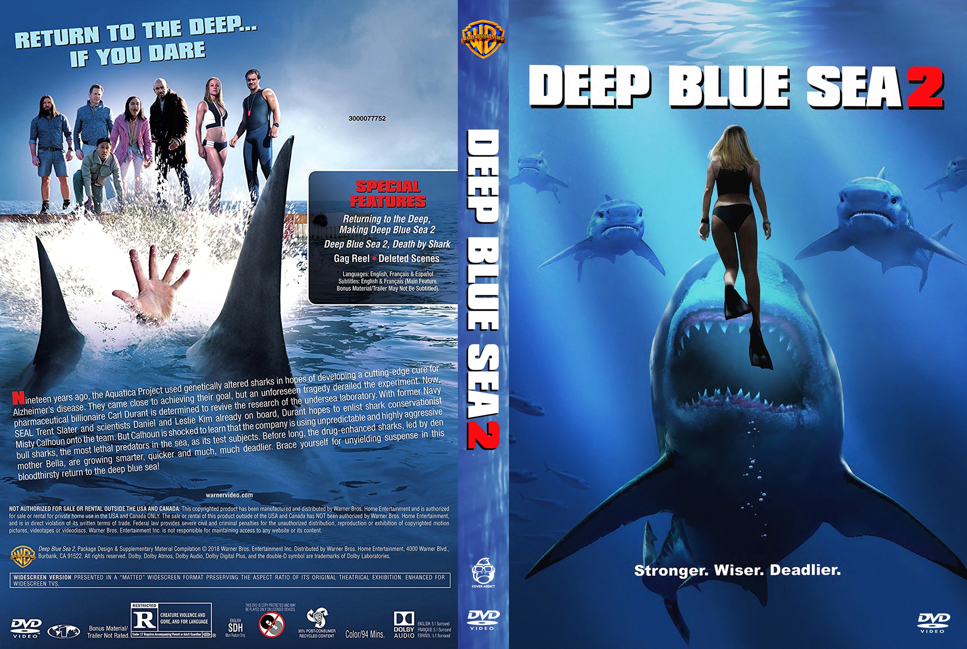 Deep Blue Sea 2 DVD Cover - Cover Addict - DVD, Bluray 