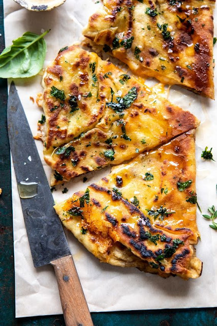 Garlic Naan Grilled Cheese