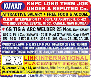 KNPC long term job's for Kuwait free food and accommodation