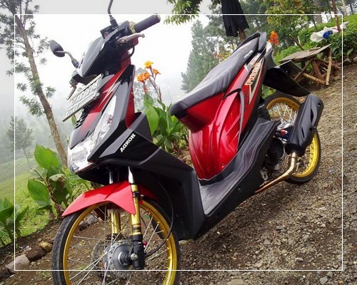 Foto modifikasi motor beat yang simple sederhana bagus 