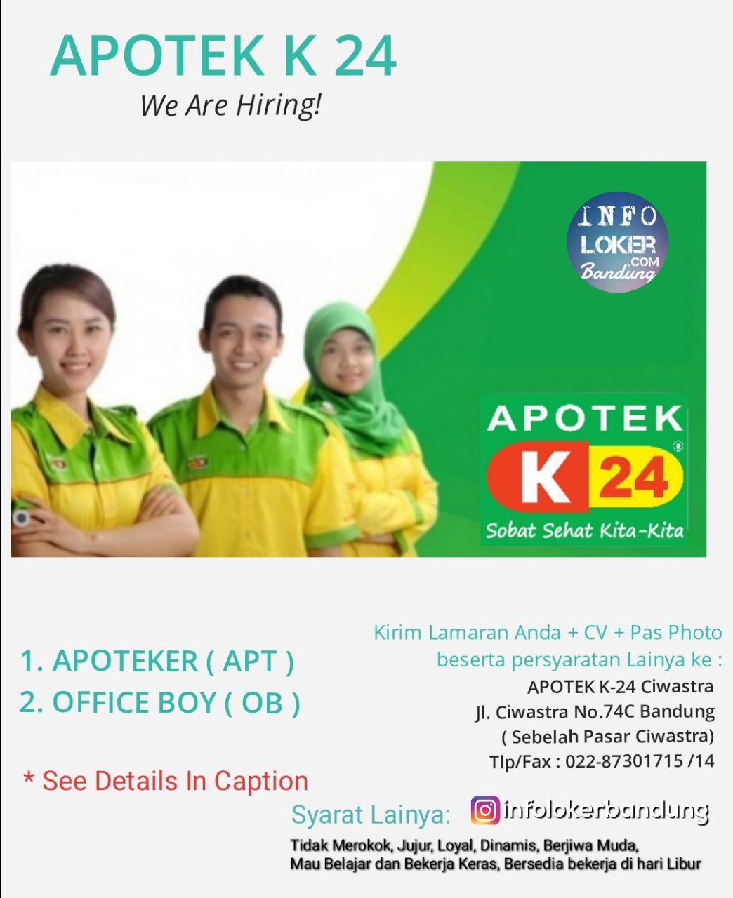 Lowongan Kerja Apotek K 24 Bandung September 2018