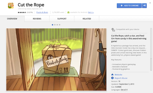 Install Game Cut the Rope For Google Chrome