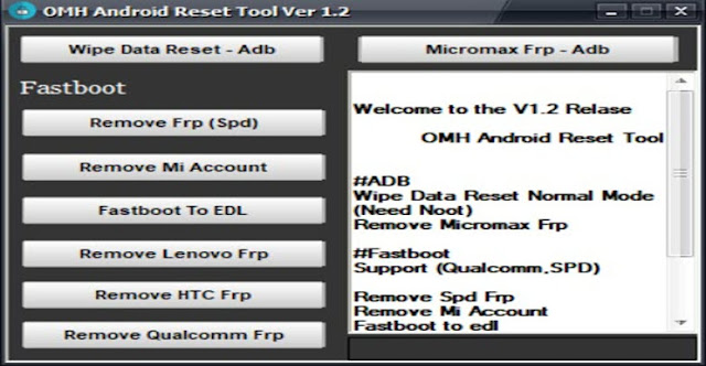 OMH Android Mobile Reset Tool v1.2 100% work