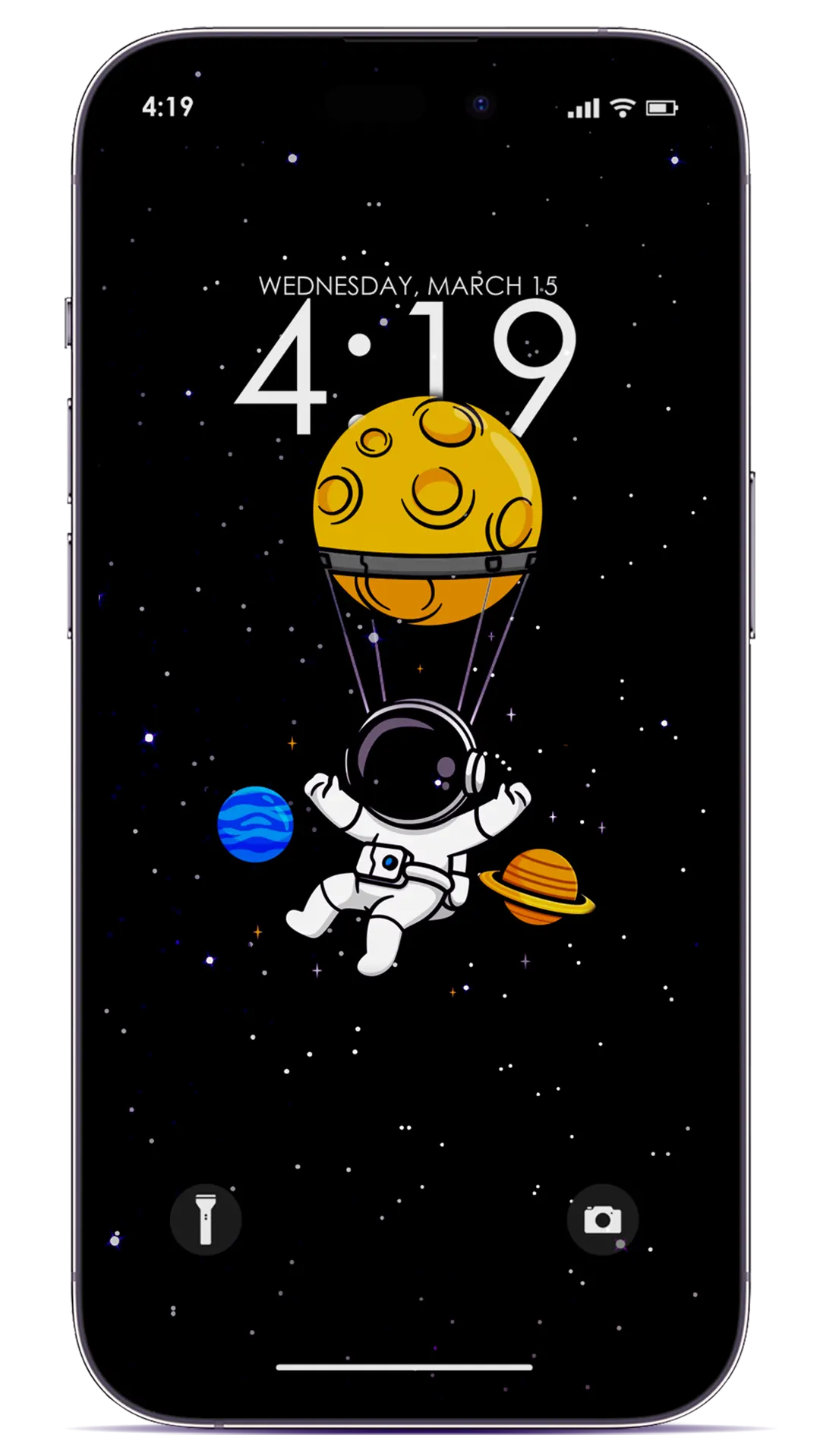 oled cute astronaut wallpaper for ios 16