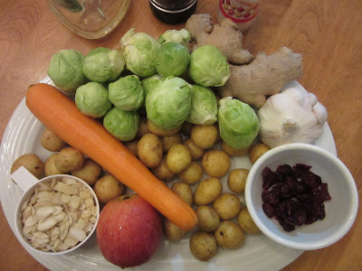 Roasted Brussels Sprouts and Little Potatoes
