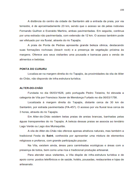 INVENTÁRIO DA OFERTA E INFRA ESTRUTURA TURÍSTICA DE SANTARÉM – PARÁ – AMAZÔNIA – BRASIL - 2010 - III. ATRATIVOS TURÍSTICOS