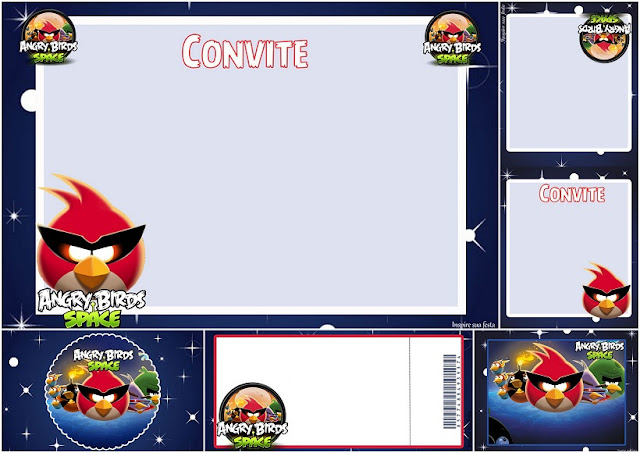 Angry Birds Space: Free Printable Invitations. 