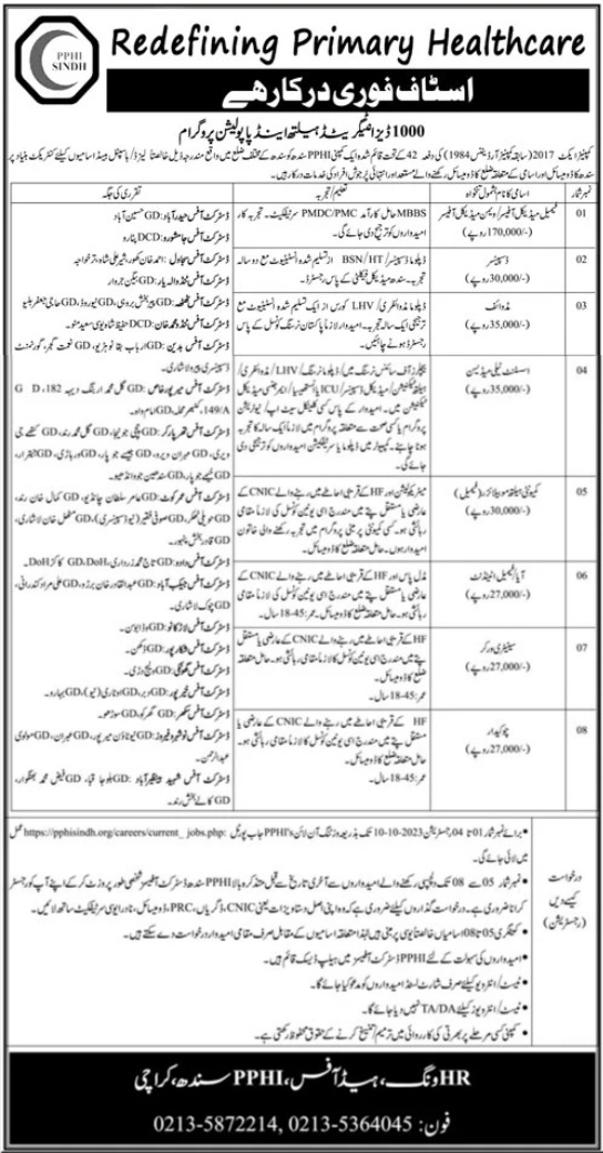 PPHI Sindh Karachi Jobs 2023: Opportunities in Healthcare Management