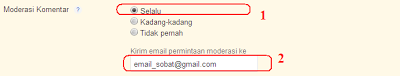 Cara memoderasikan komentar di blogspot