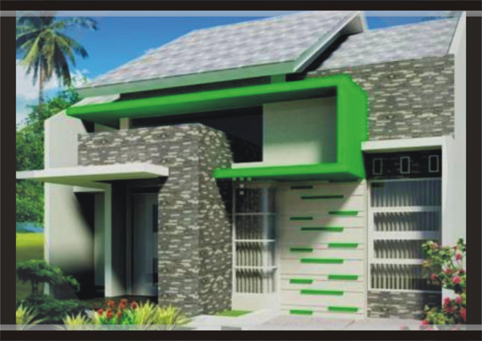 Model Rumah Minimalis Warna Hijau Desain Rumah Modern
