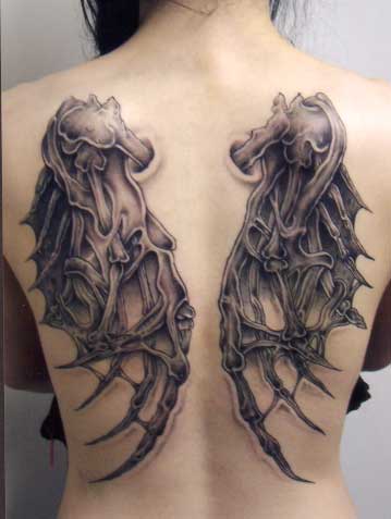 Beautiful Back Body Devil Tattoo for Girl biomechanical tattoo flash